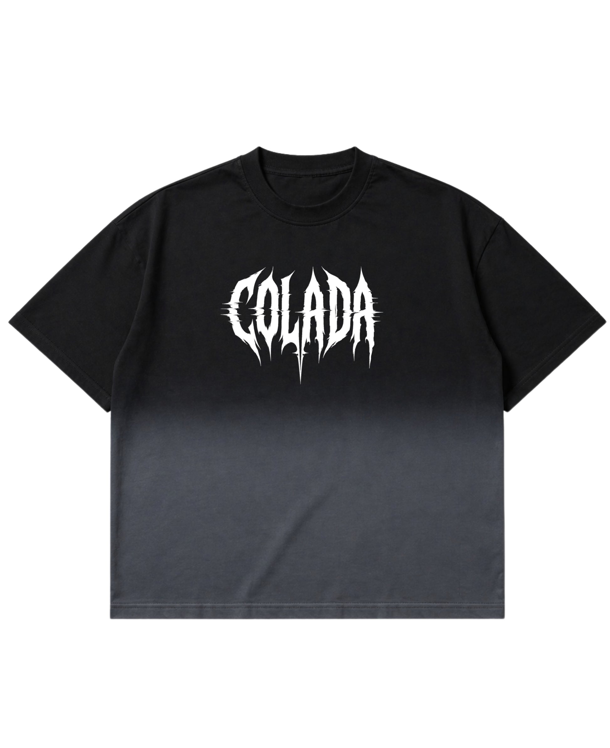 Black Ombré Wash Boxy Fit T-shirt Front Design