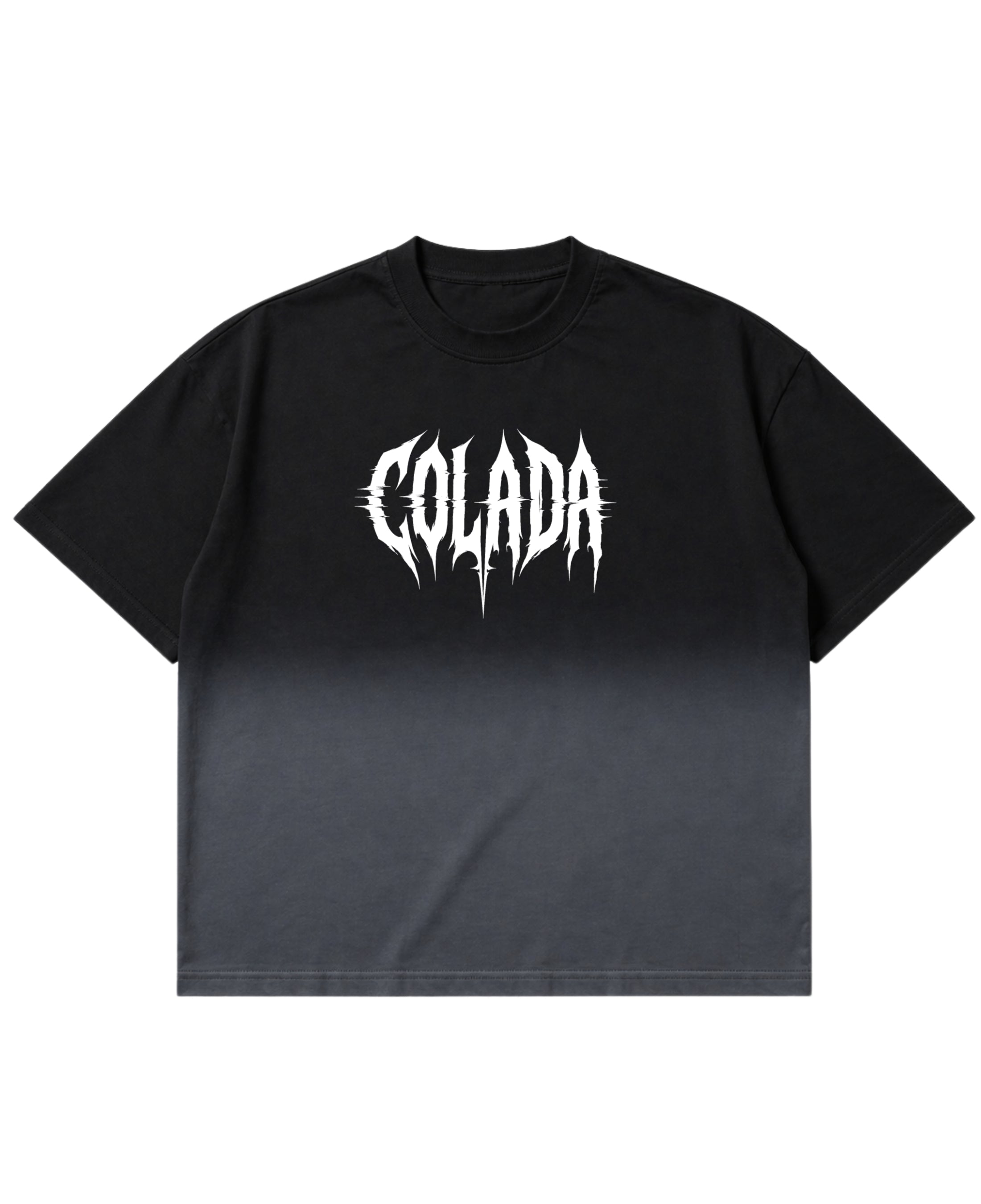 Black Ombré Wash Boxy Fit T-shirt Front Design