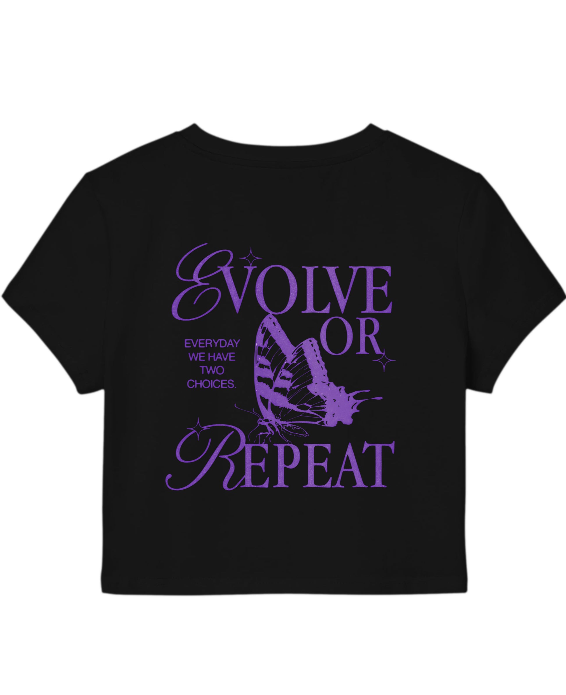 Black Baby Tee Back Design
