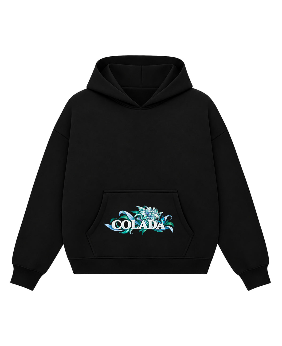 Black Boxy Hoodie Front Design