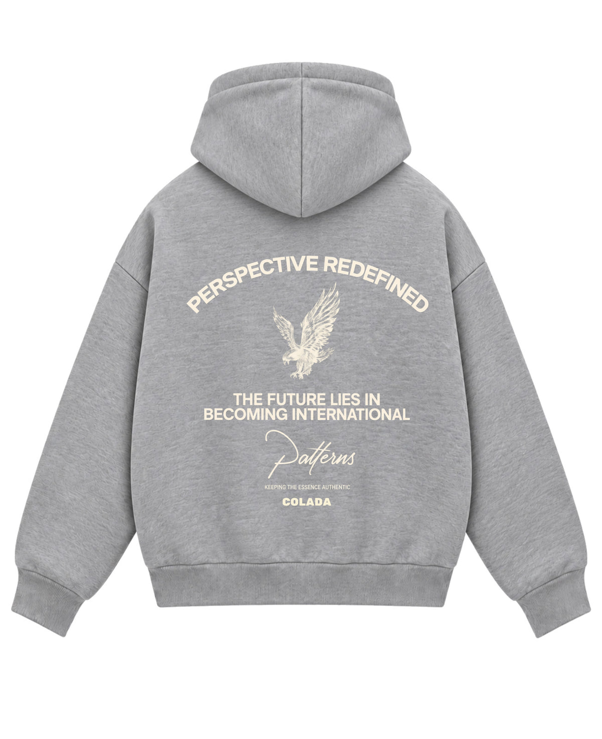 Grey Boxy Dual Zipper Hoodie Back Design