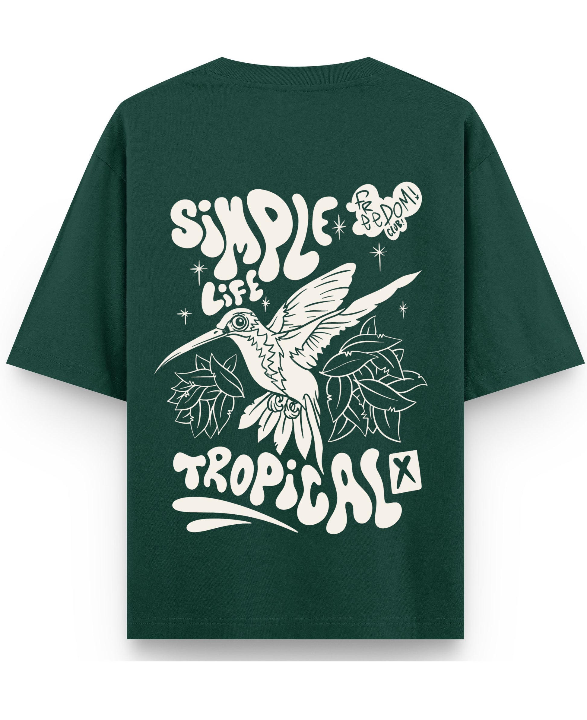 Bottle Green Oversized T-Shirt Back Design