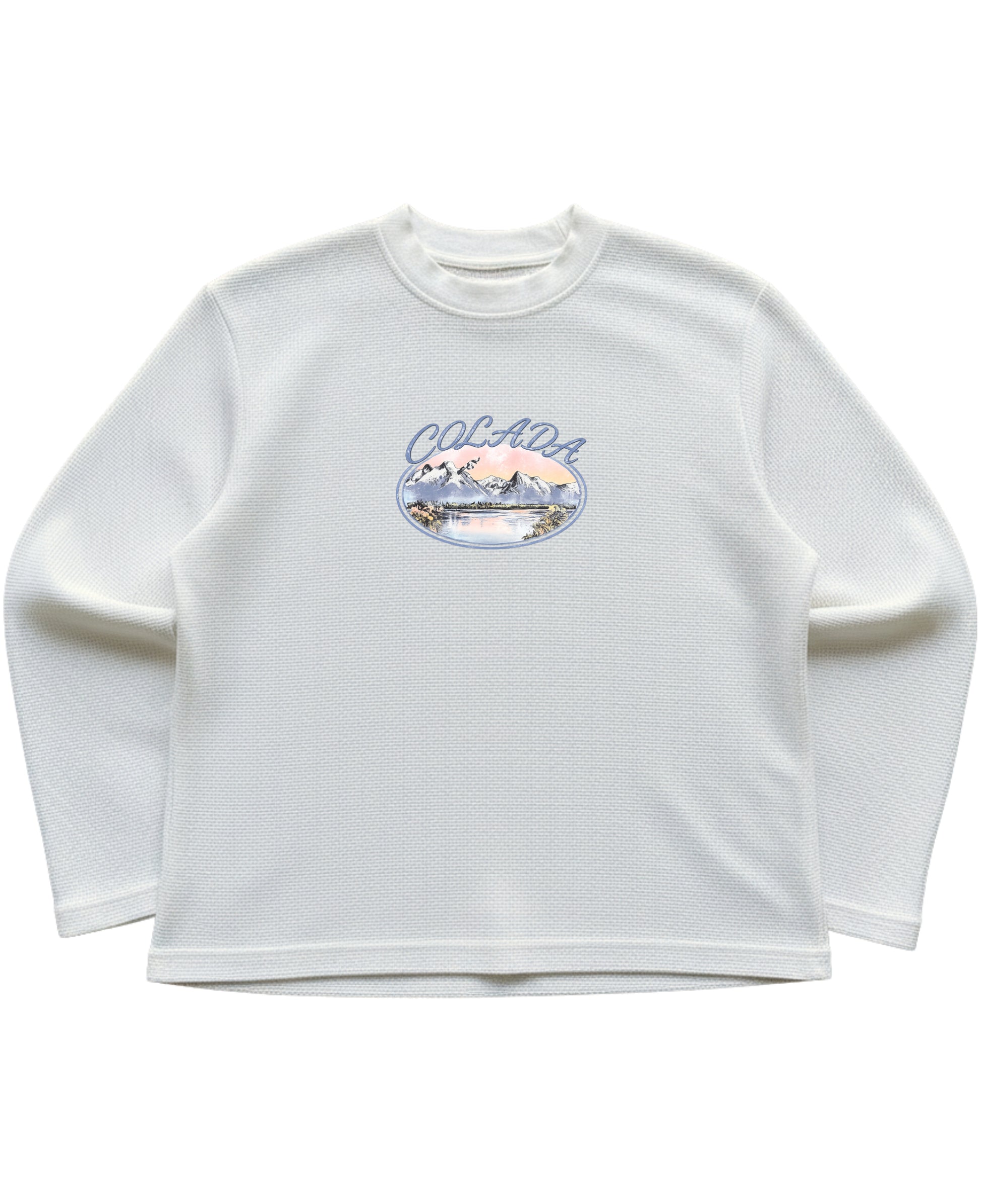 Off-white waffle knit oversized full-sleeve Front Design
