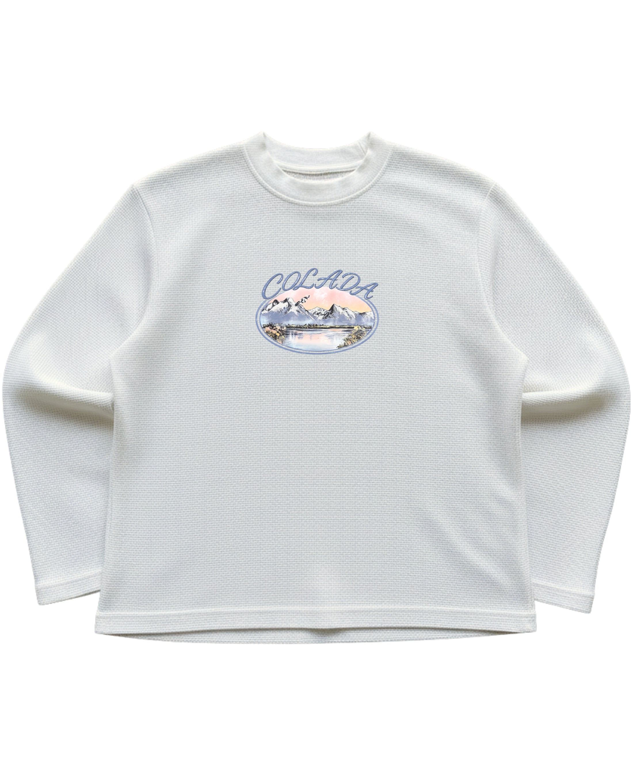 Off-white waffle knit oversized full-sleeve Front Design