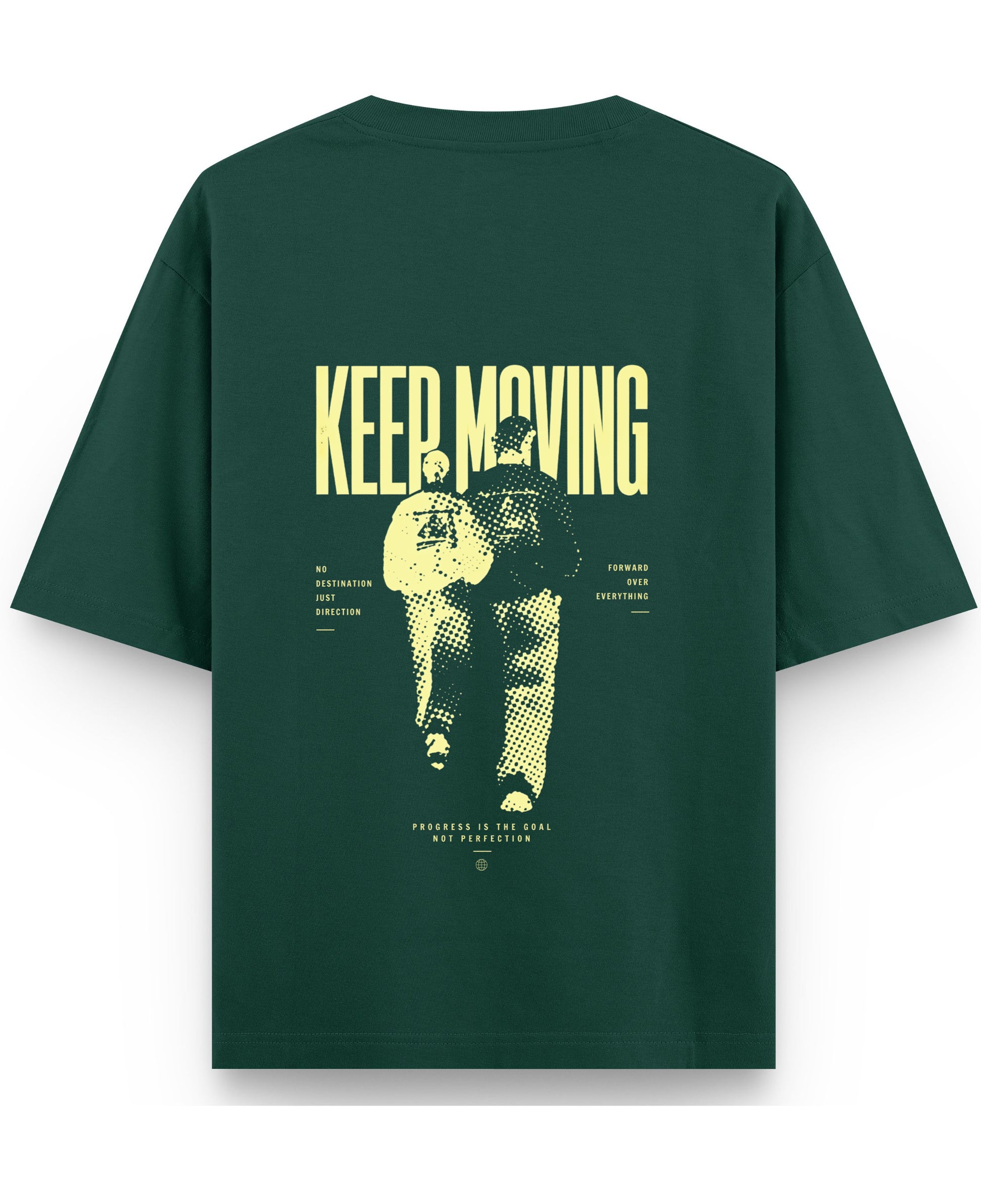 Bottle Green Oversized T-Shirt Back Design