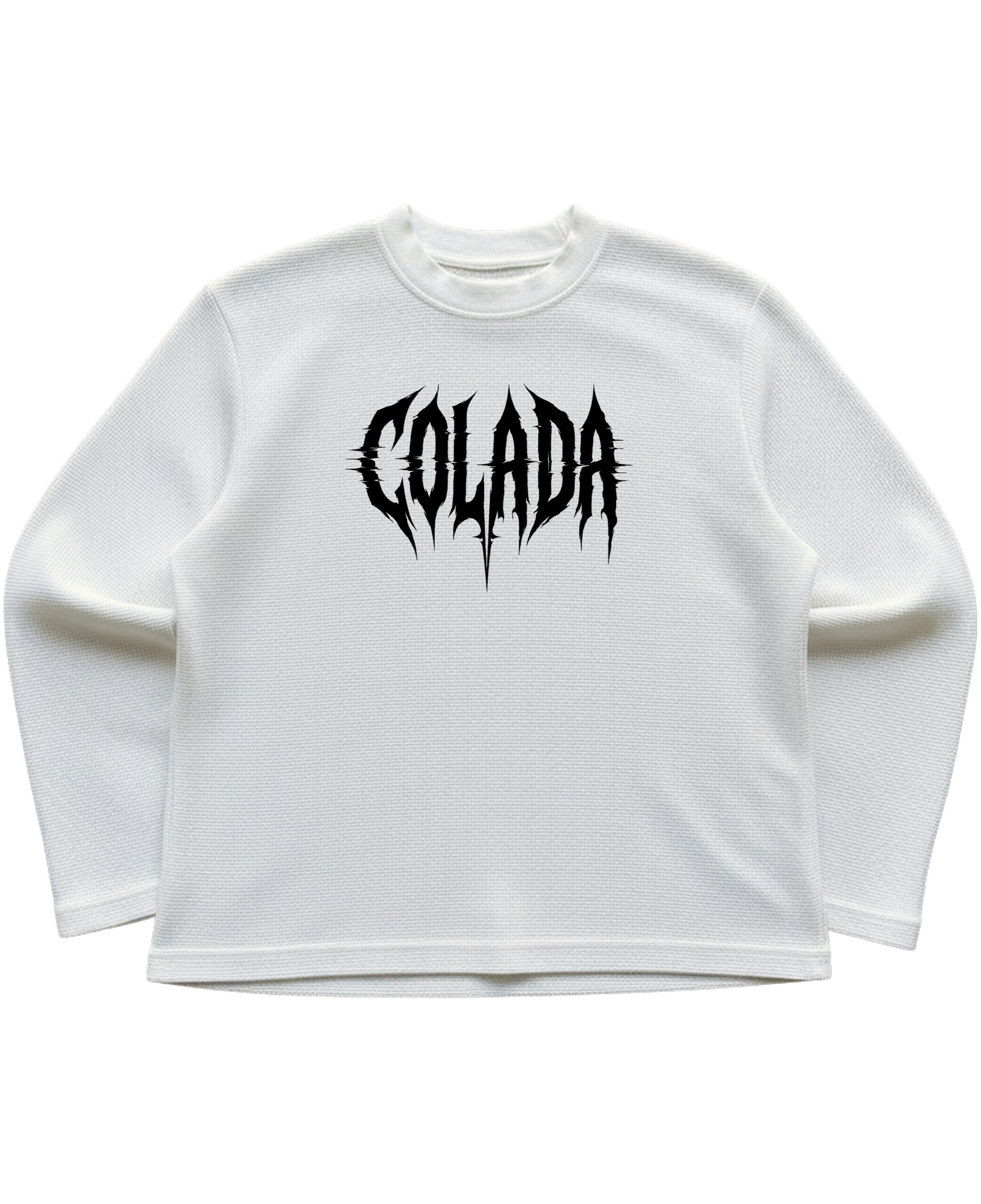 Off-white waffle knit oversized full-sleeve Front Design