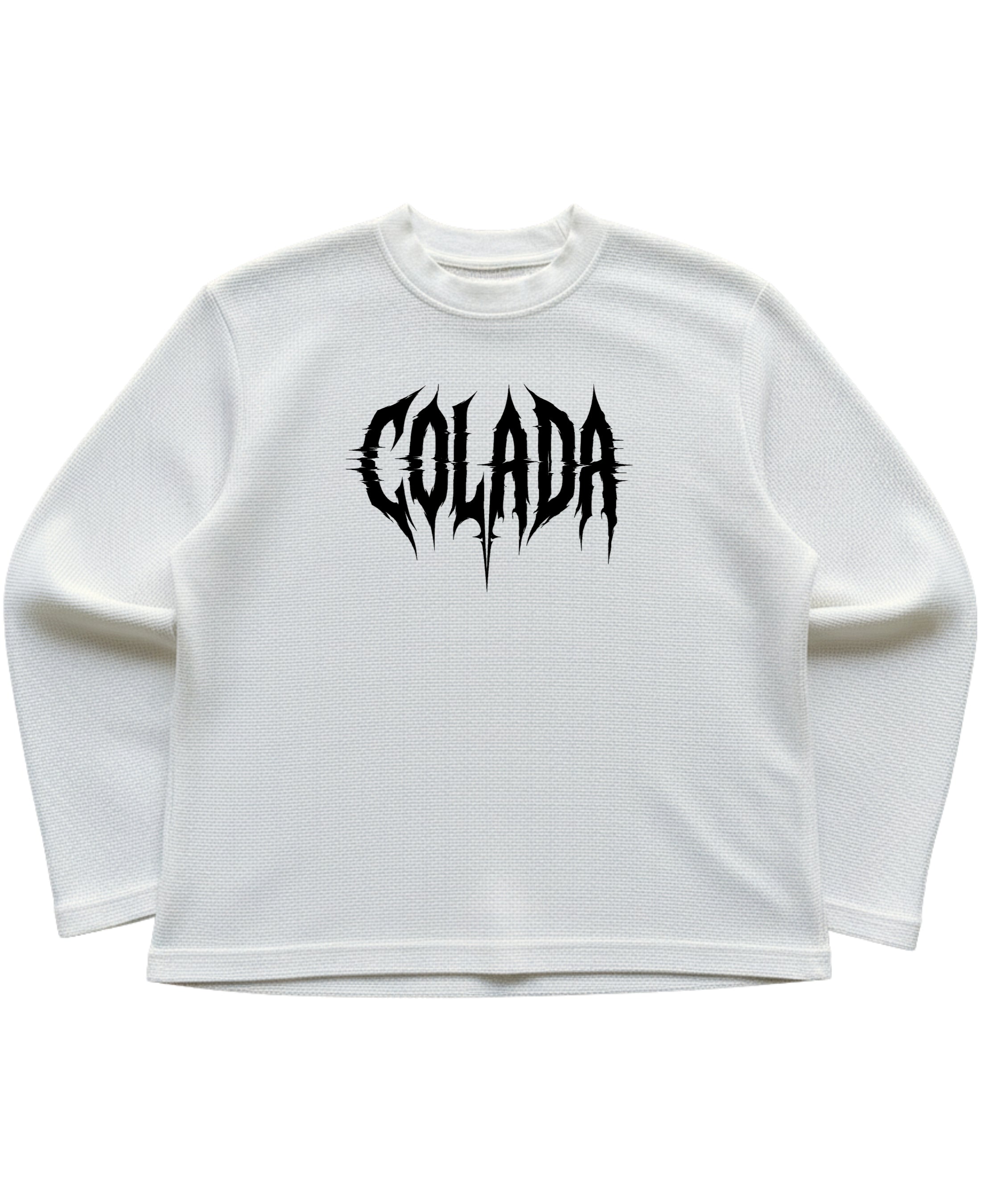 Off-white waffle knit oversized full-sleeve Front Design