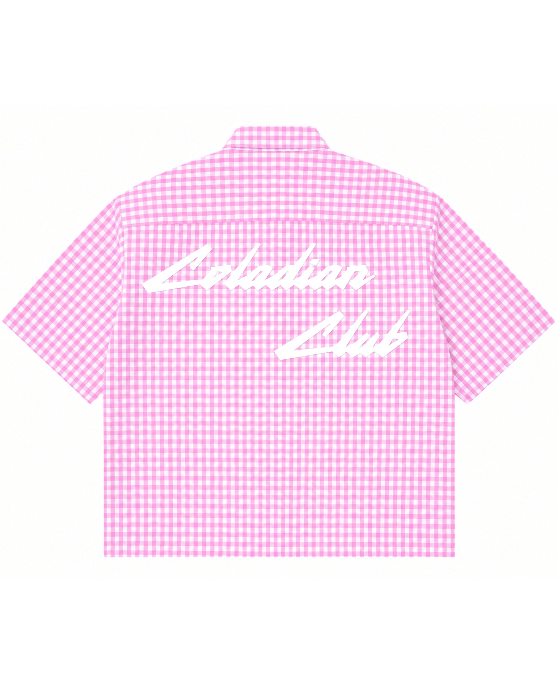 Pink Gingham Oxford Boxy Shirt Back Design
