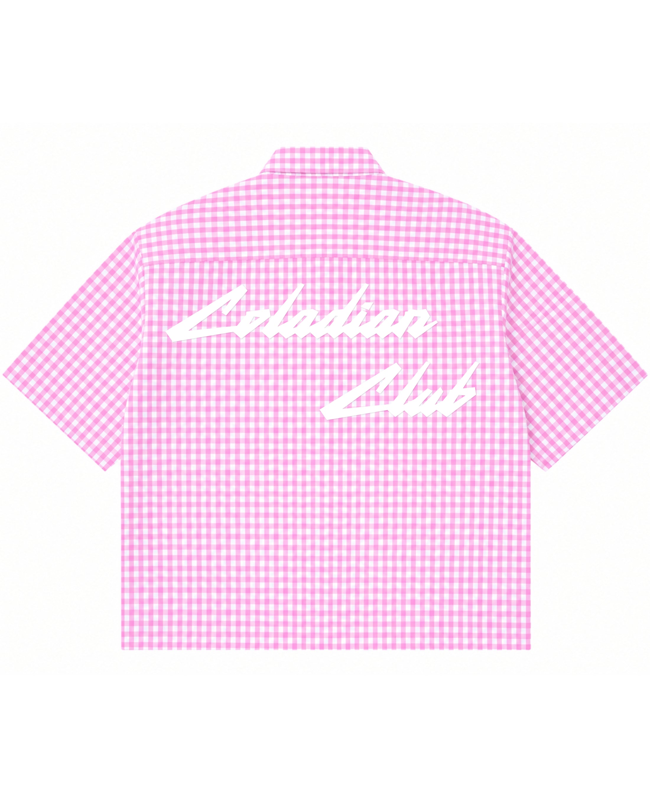 Pink Gingham Oxford Boxy Shirt Back Design