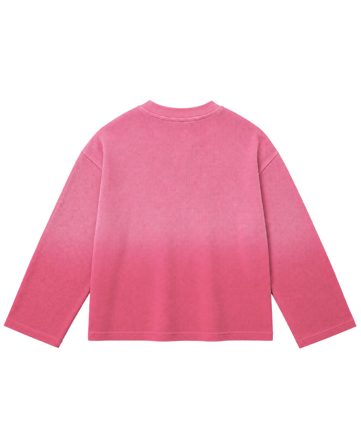 Pink Ombré Waffle Knit Oversized Full-Sleeve Back Design