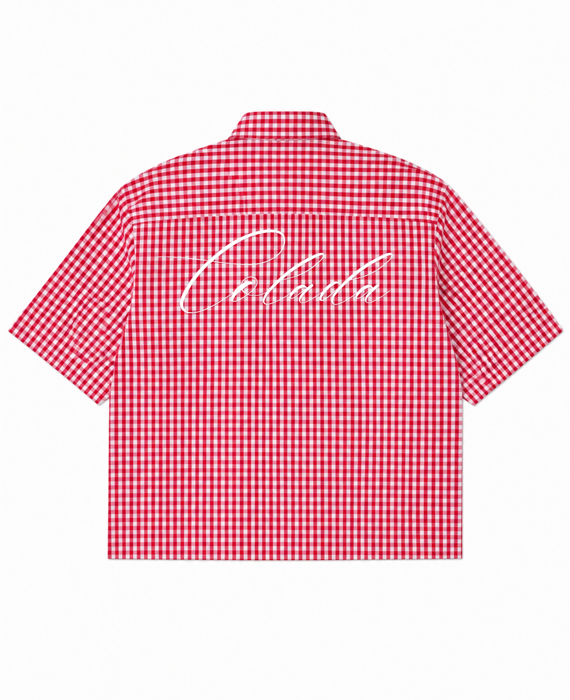 Red Picnic Oxford Boxy Shirt Back Design
