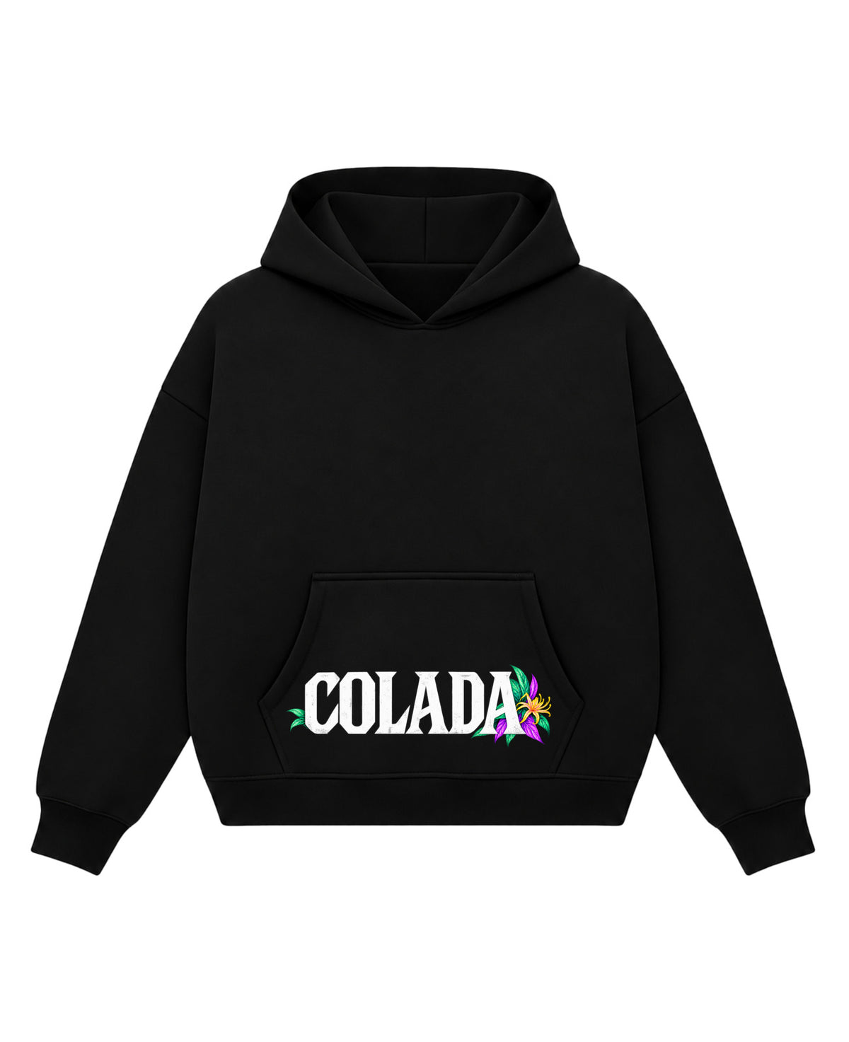 Black Boxy Hoodie Front Design