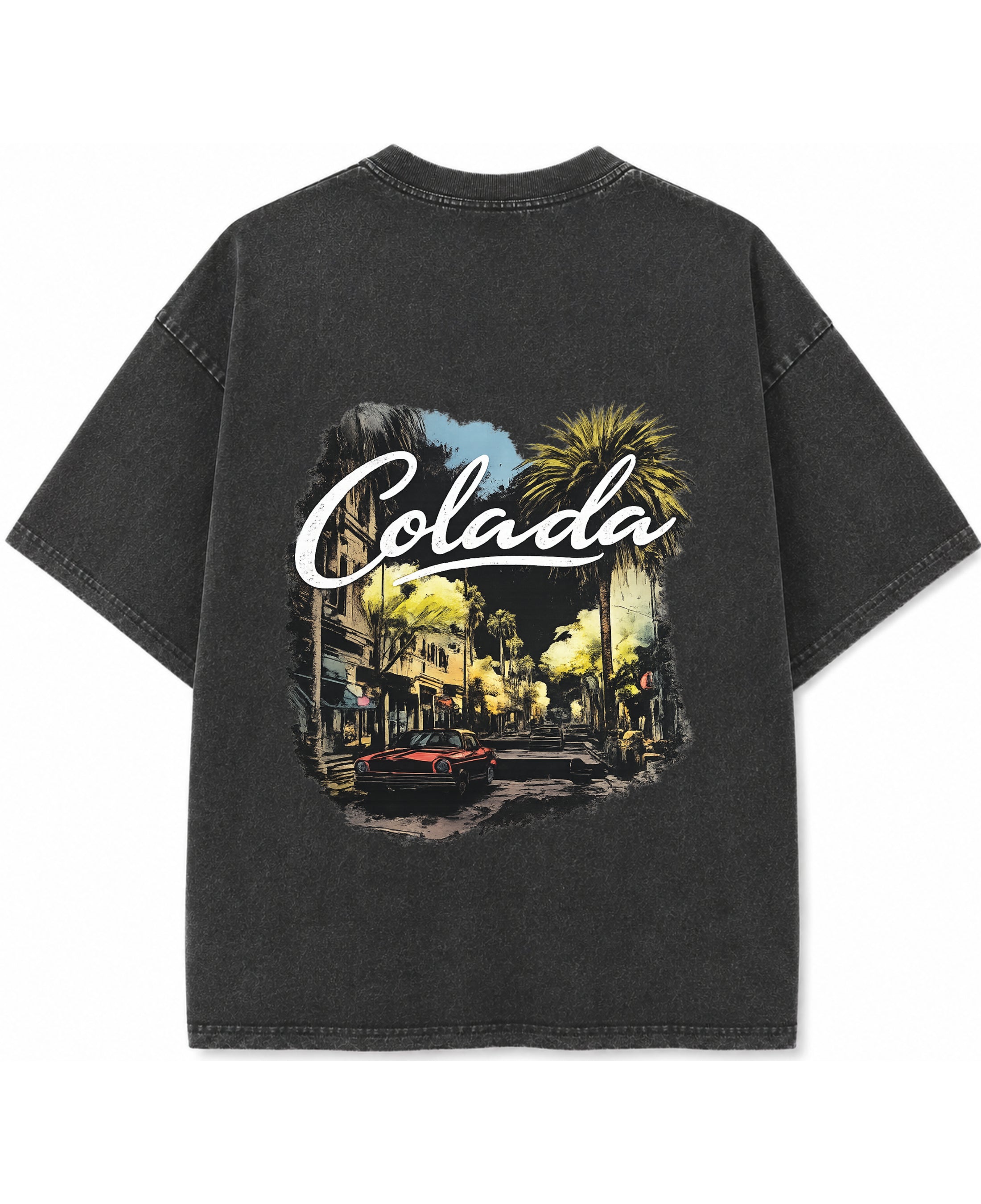 Vintage Fade Wash Oversized T-shirt Back Design
