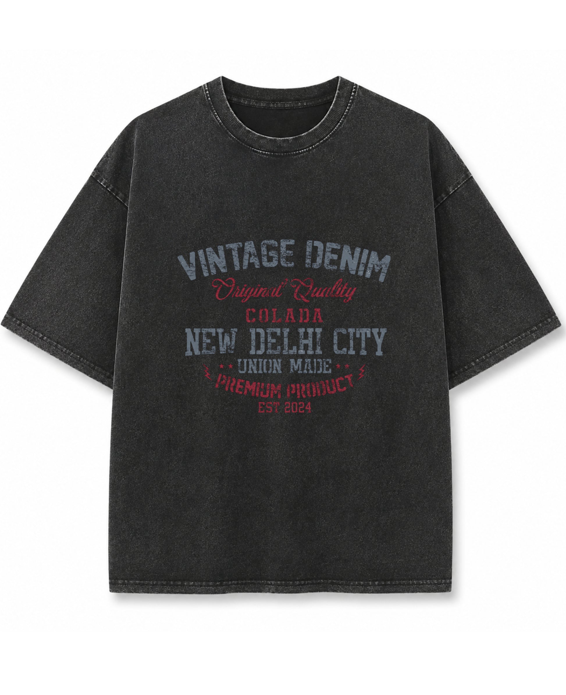 Vintage Fade Wash Oversized T-shirt Front Design