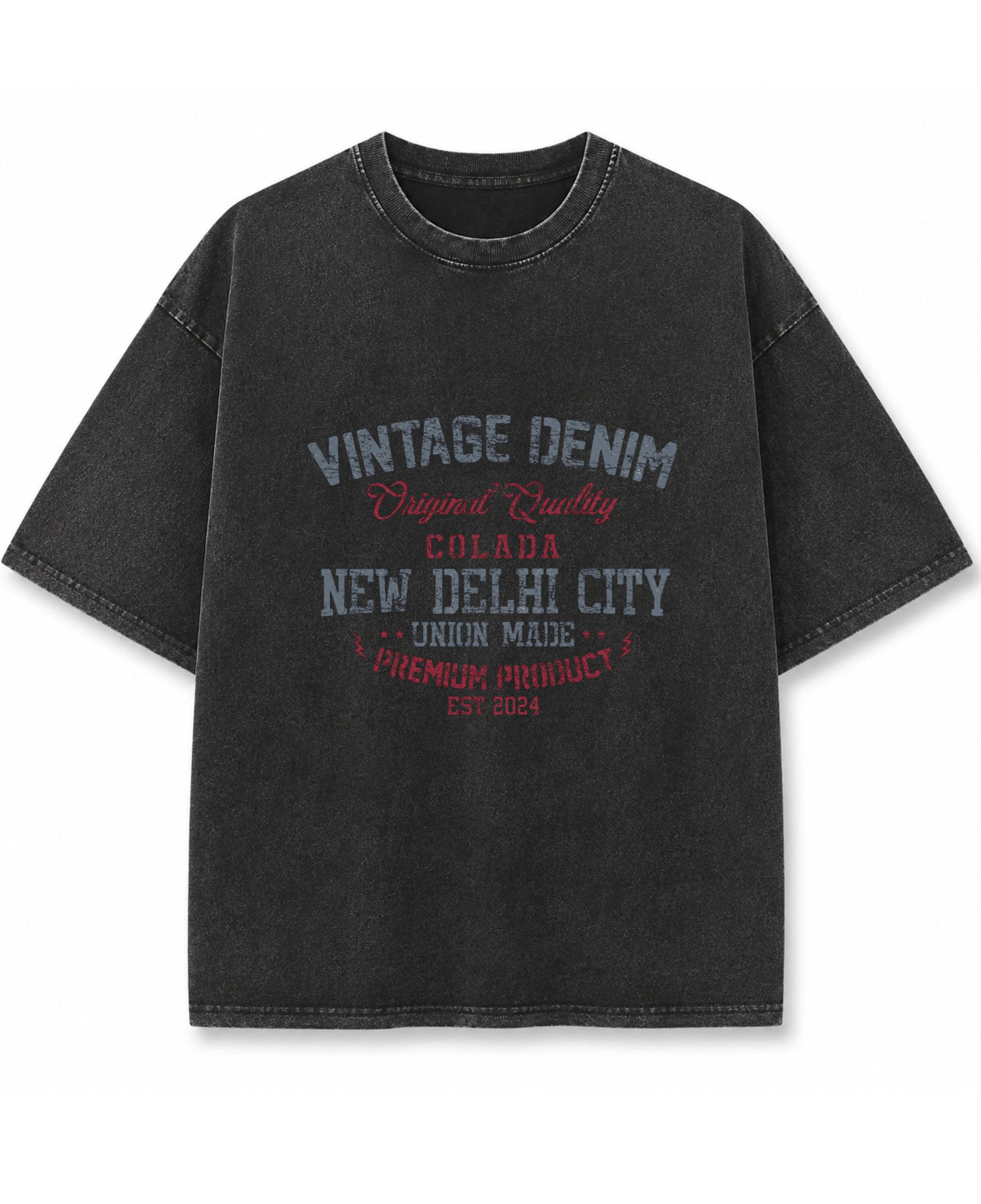 Vintage Fade Wash Oversized T-shirt Front Design
