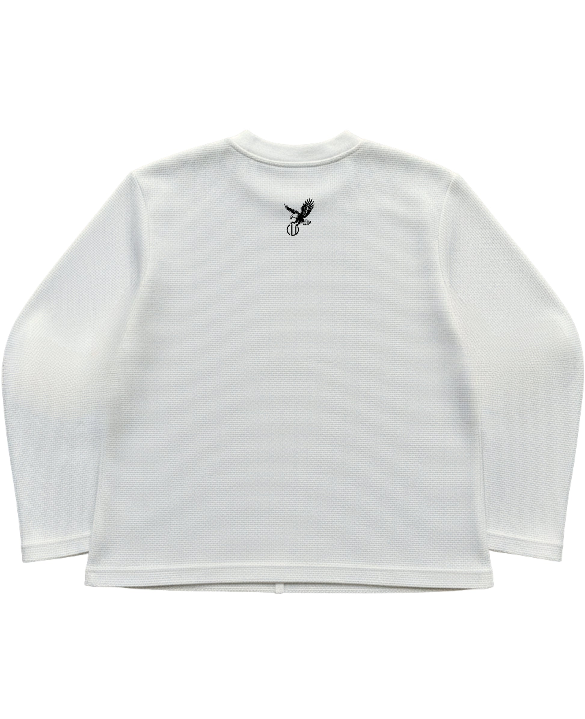 Off-white waffle knit oversized full-sleeve Back Design