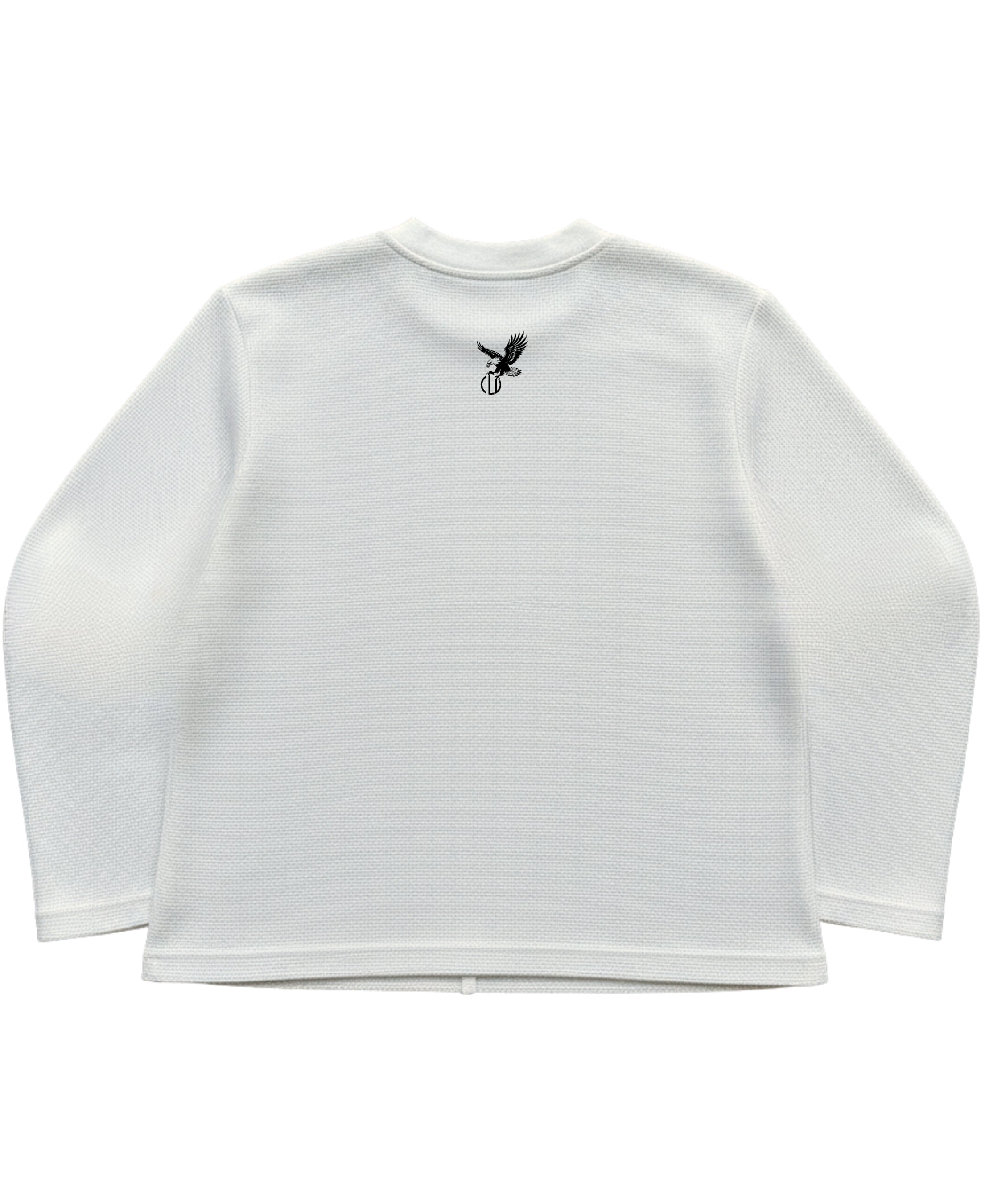 Off-white waffle knit oversized full-sleeve Back Design