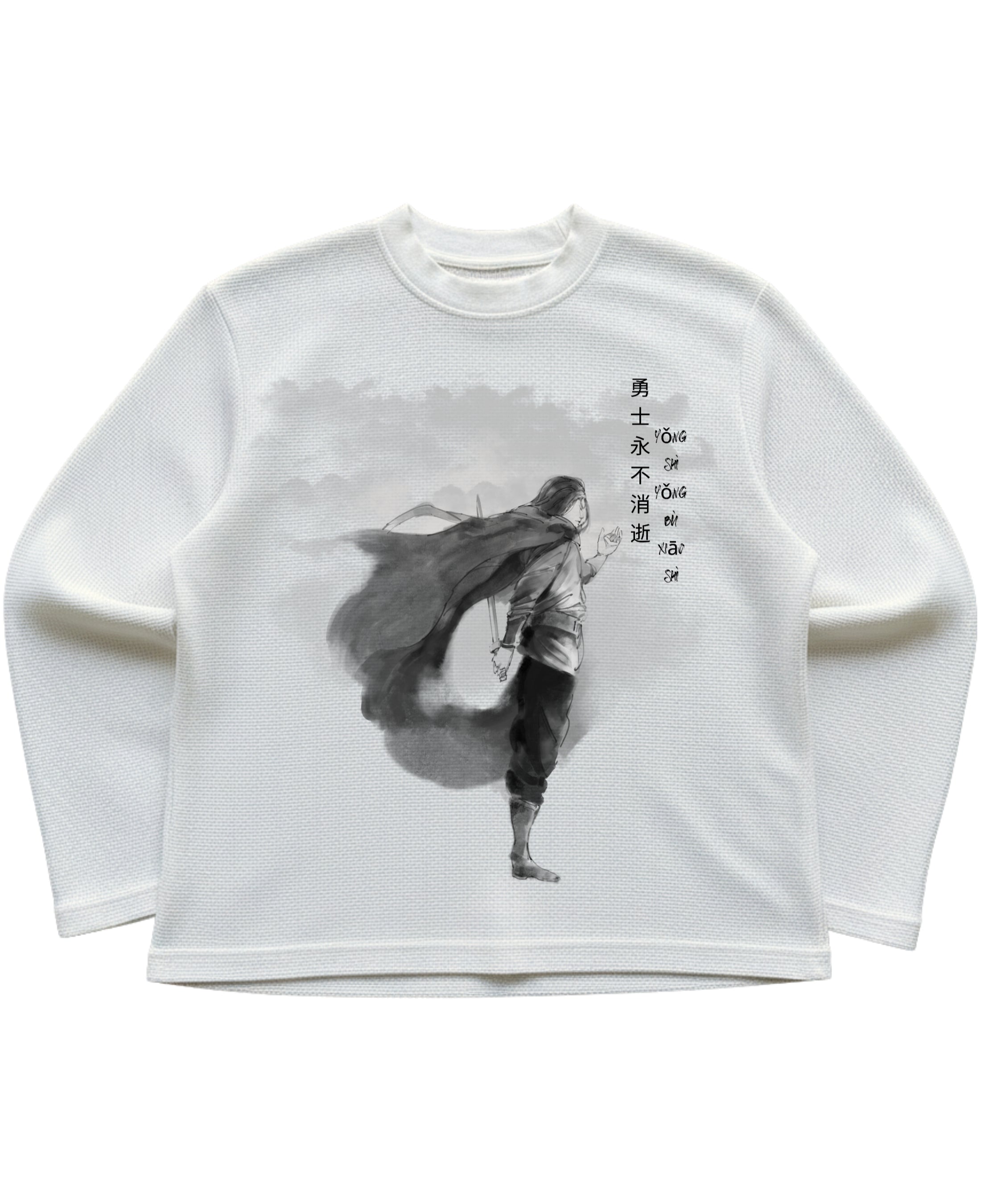 Off-white waffle knit oversized full-sleeve Front Design