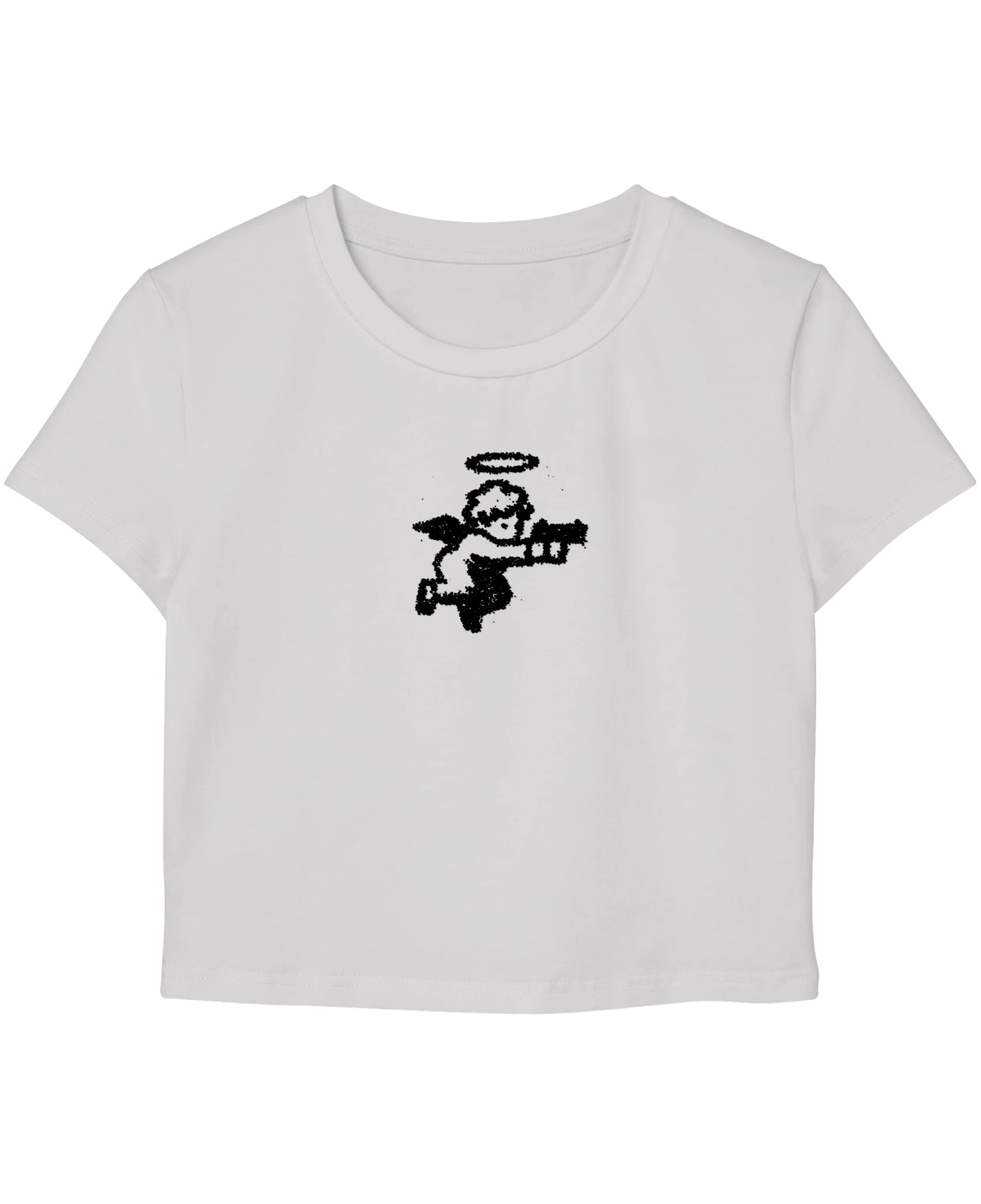 White Baby Tee Front Design