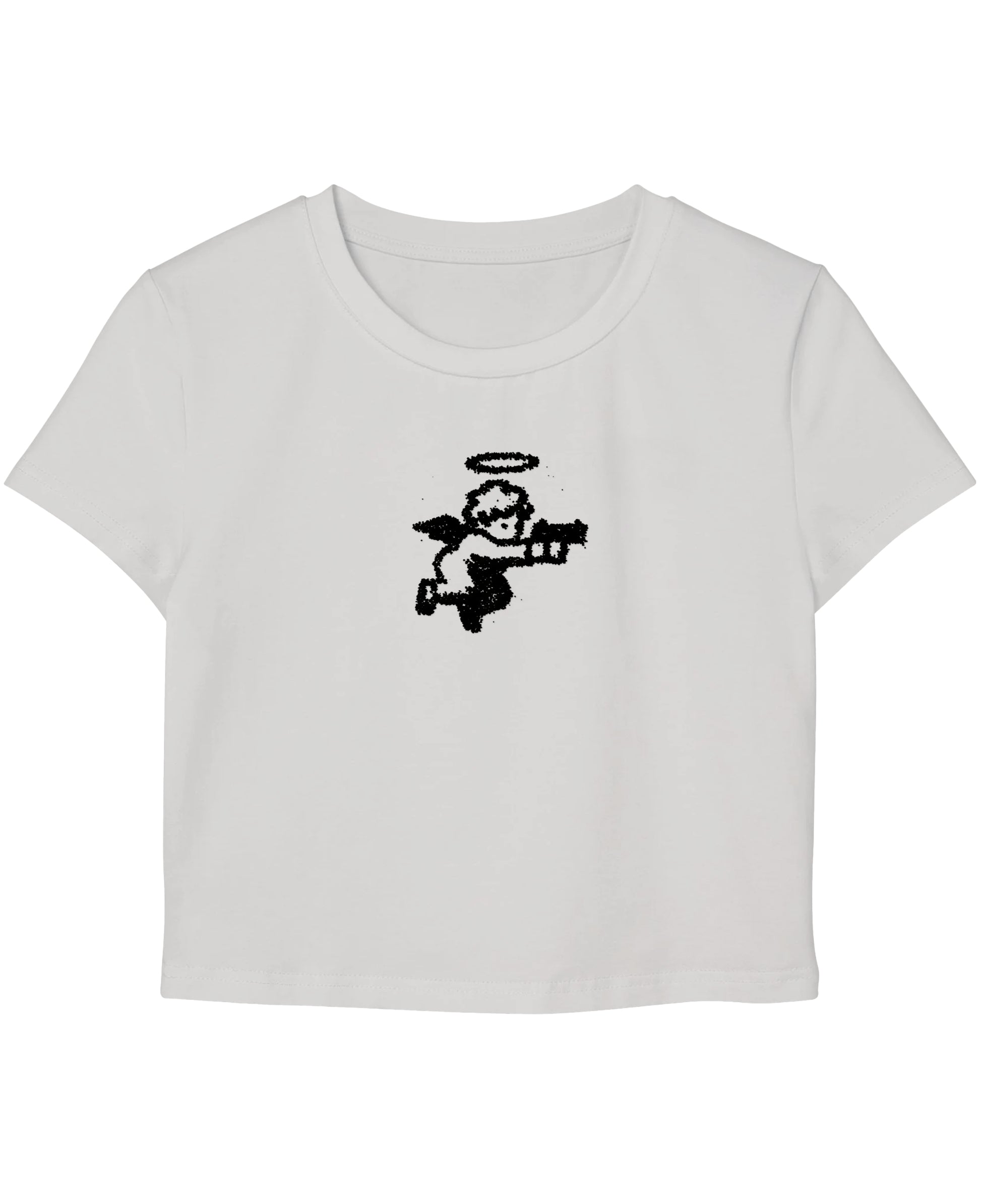 White Baby Tee Front Design