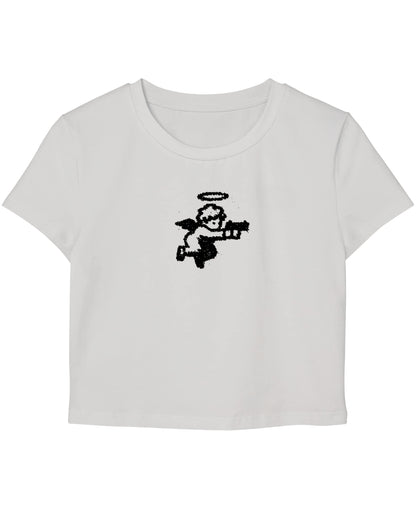White Baby Tee Front Design