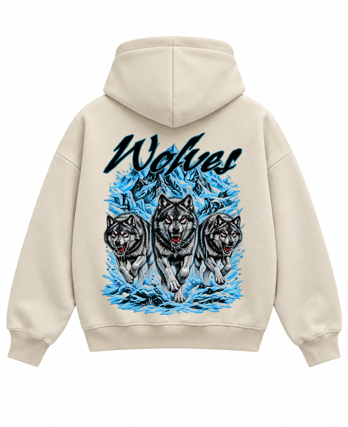 Cream Boxy Hoodie Back Design