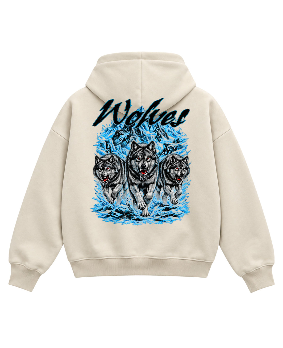 Cream Boxy Hoodie Back Design