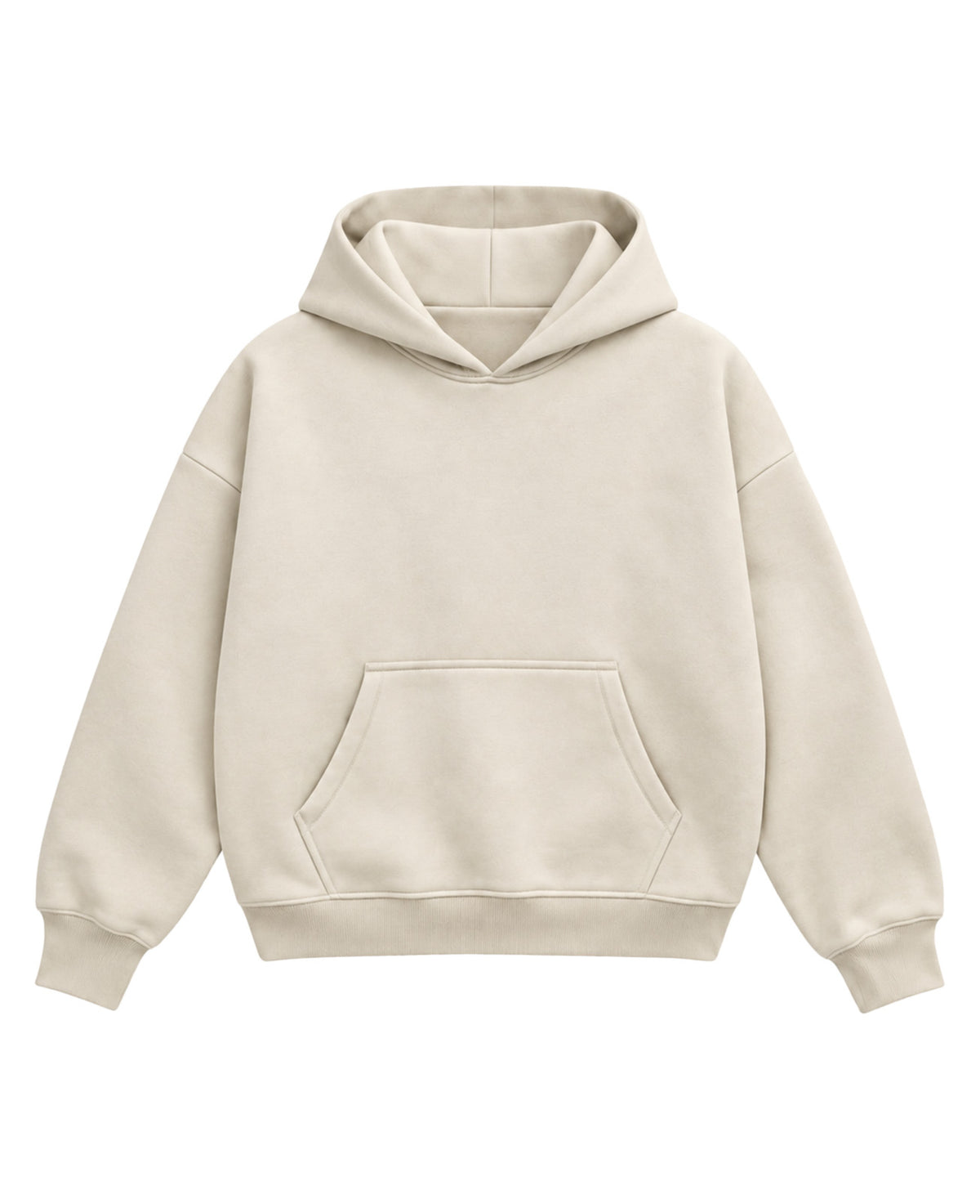 Cream Boxy Hoodie Front Design