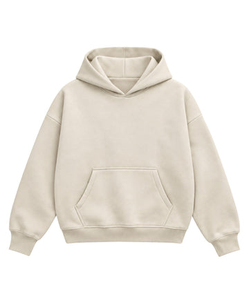 Cream Boxy Hoodie Front Design