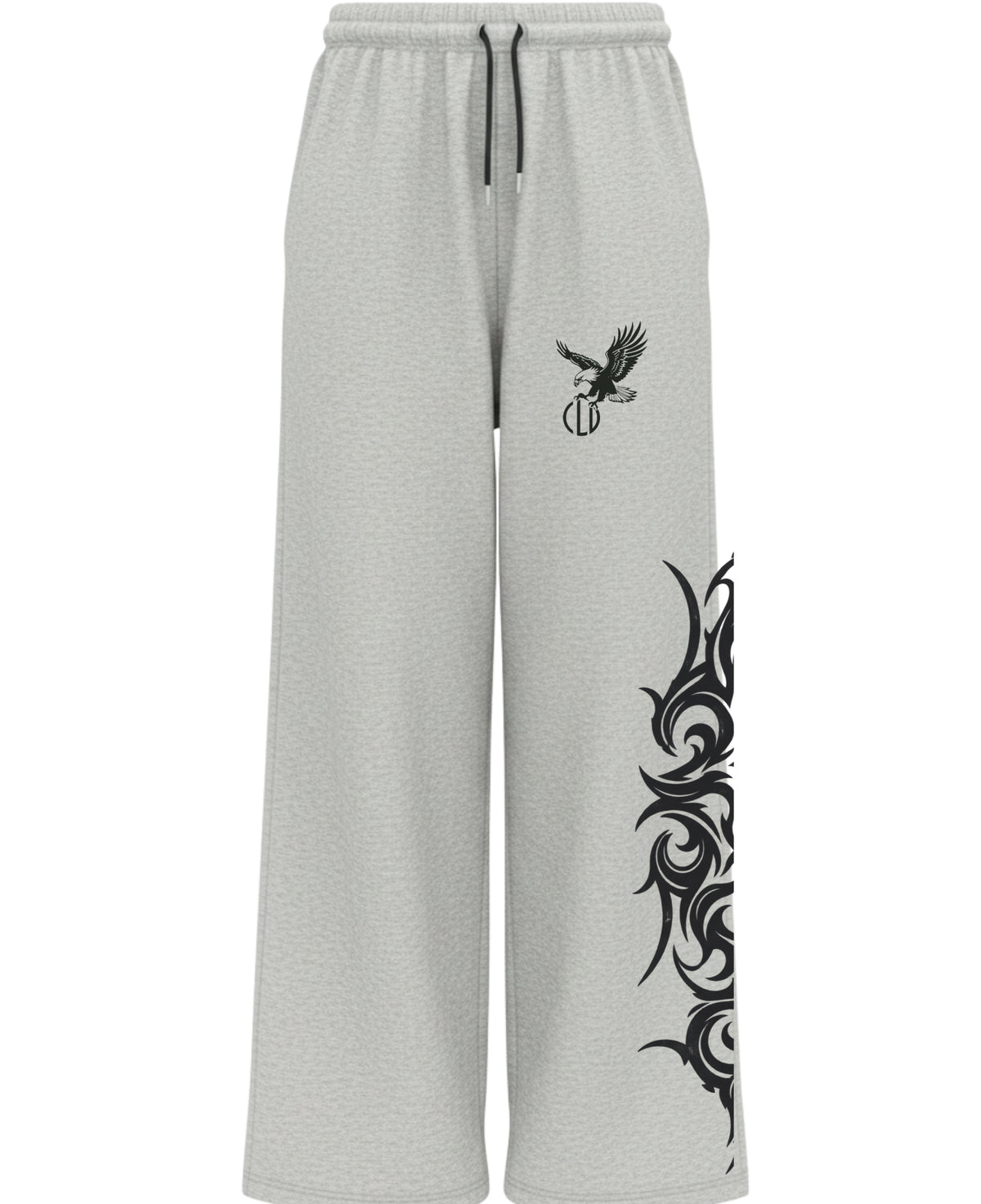 Grey Baggy Fit Sweatpants Front Design