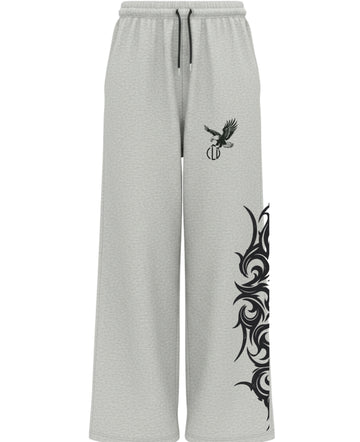 Grey Baggy Fit Sweatpants Front Design