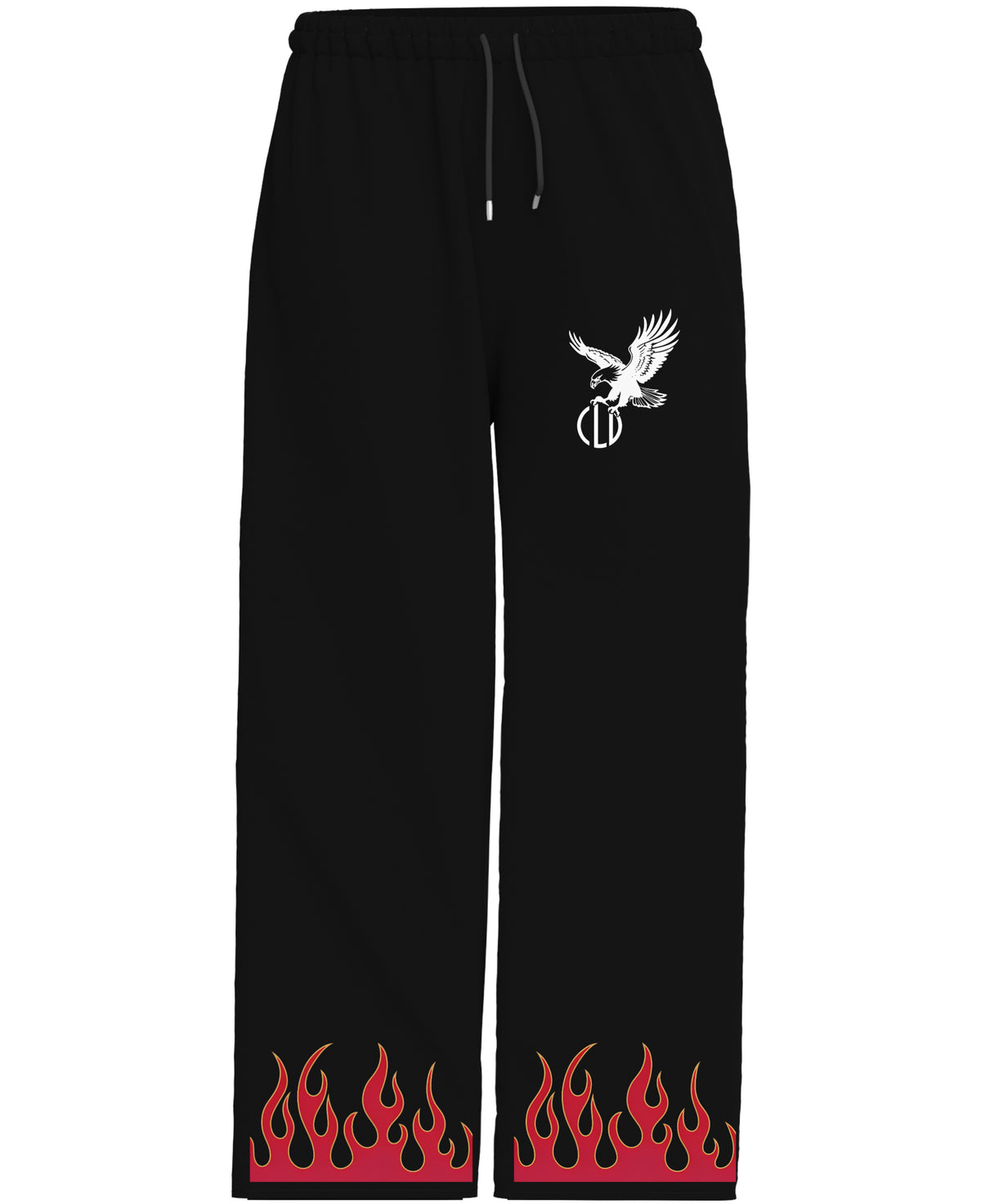 Black Baggy Fit Sweatpants Front Design