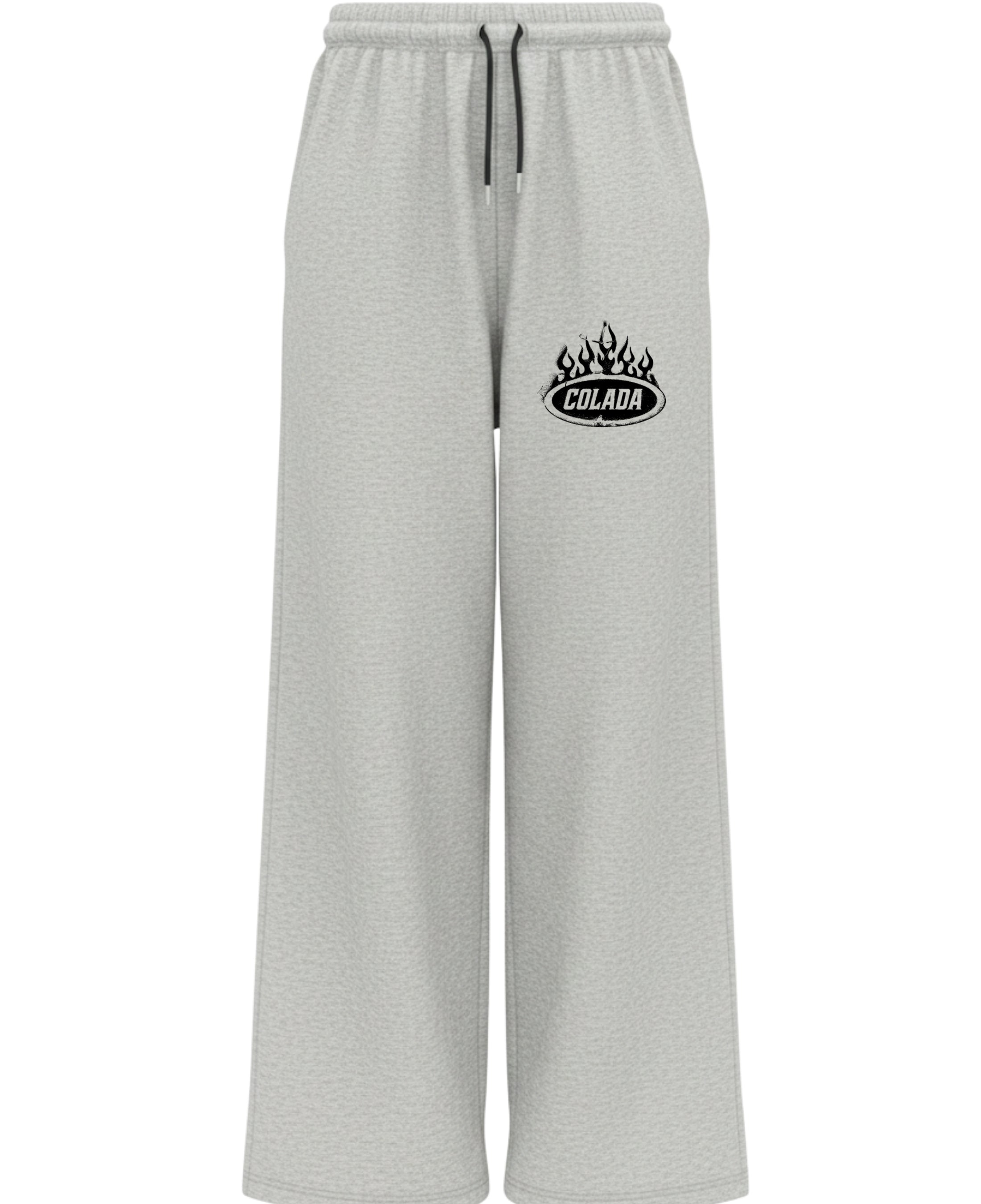 Grey Cotton Joggers Front Design